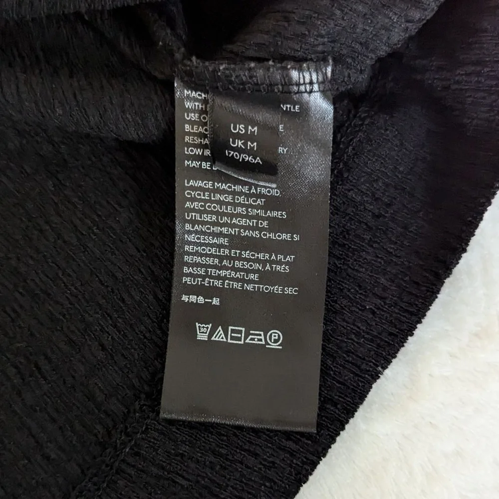Anthropologie Black Long Sleeve Textured Top - Medium